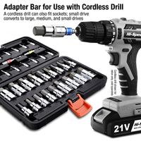Set Obeng Hex SAE Metrik 37-Piece dengan Adaptor, Gagang Ratchet, dan Kotak Plastik