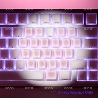 XVX Ice Crack Heart Accent Ceramic Keycaps 21keys Cherry Profile Glazed Finish Mechanical Keyboards