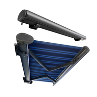 Auvent de toit rétractable électrique intelligent à bras courbé en tissu imperméable de haute qualité pour l'extérieur - Vente en gros