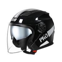 Casque de moto BYB certifié 3C, modèle 26 ans, demi-casque unisexe, double visière, toutes saisons, anti-buée, avec coussinets d'oreille amovibles