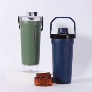 720ml 304 Stainless Steel Insulated Shaker Cup Large Capacity <b>Protein</b> Powder Shaker Fitness Portable Sports Water <b>Bottle</b> - Product Image 5