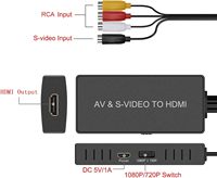 Convertisseur S-Video vers HDMI, adaptateur RCA vers HD, prend en charge 1080P PAL NTSC pour STB VHS VCR Lecteur Blu-Ray DVD