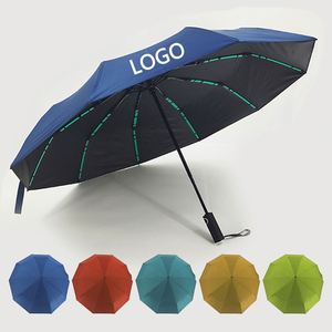 Parapluie automatique classique à 3 plis avec impression <span class=keywords><strong>de</strong></span> logo personnalisé pour cadeaux, vente en gros, offres promotionnelles, polyester, revêtement noir - Product Image 1