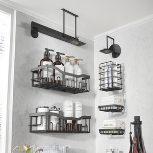 Paquete de 5 estantes de baño de esquina <span class=keywords><strong>para</strong></span> <span class=keywords><strong>ducha</strong></span>, soporte adhesivo <span class=keywords><strong>para</strong></span> champú de Gel de <span class=keywords><strong>ducha</strong></span> montado en la pared, estantes de baño sin perforación, vendedor caliente de Amazons - Product Image 1