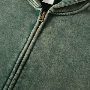 Sudadera con capucha de lana suave lavado con ácido para hombre, estilo con cremallera, diseño personalizado, estampado, temporada de otoño, gran oferta, sudadera - Product Image 5