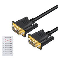 Kabel Serial Crossover DB9 Berlapis Emas DB9 Female ke Female Male ke Female Male ke Male Kabel Komunikasi RS232