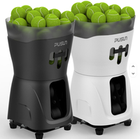 PUSUN PT-Mini Pro Entraîneur de tennis automatique portable ABS Machine à servir des balles de tennis 50 balles Utilisation intérieure et extérieure