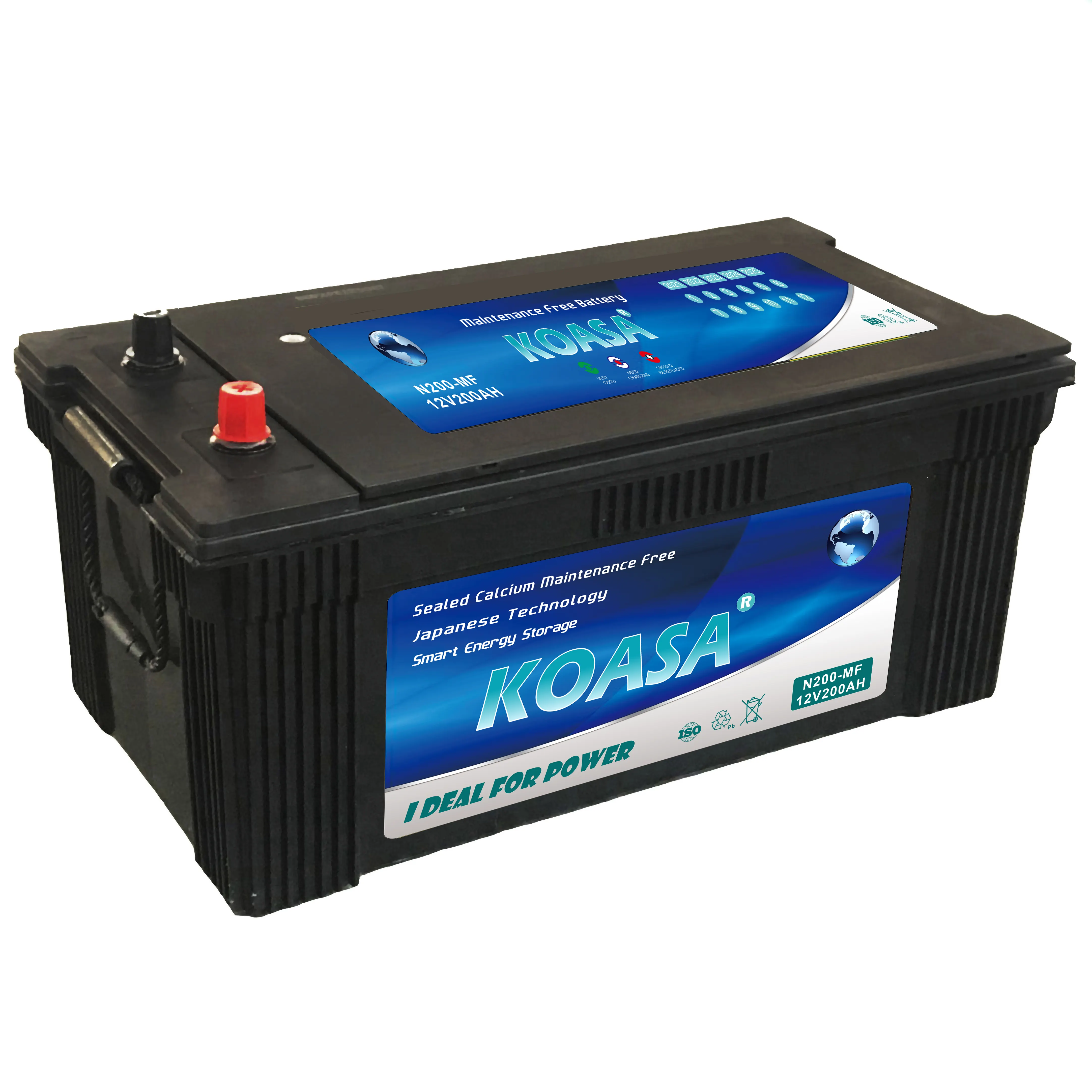 Most Reliable KOASA Heavy Duty MF N200MF 12V200AH Car Battery Sealed MF Truck Battery