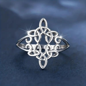 Anillo de Acero Inoxidable Q733, Joyería Clásica Unisex de Moda, Regalo sin Piedras, Diseño Elegante con Patrón Entrelazado - Product Image 6