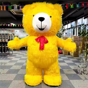 מתנפחים טדי דוב maskot תחפושת קטיפה אדומה פרווה קריקטורה cosplay mascotte אנימה עבור מבוגר 2m/2.6m/3m - Product Image 6