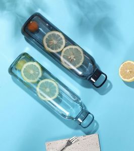Nouvelle arrivée, bouteille d'eau en verre borosilicate personnalisable de 500 ml/900 ml, bouteille de sport portable avec poignée et couvercle, pour café, jus, sans BPA - Product Image 4