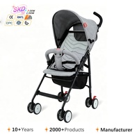 Poussette bébé légère et compacte en plastique à 4 roues, pliable en fer, grand siège, système de voyage portable, capacité de charge de 20 kg, 0-3 ans