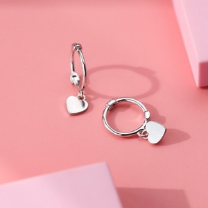 Korean Style S925 <strong>Sterling</strong> <strong>Silver</strong> Peach Heart <strong>Hoop</strong> <strong>Earrings</strong> for Women Cute Simple <strong>Small</strong> Fresh Versatile Elegant Accessories - Product Image 6