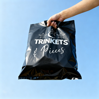 Sacs shopping en PEHD dépoli avec logo personnalisé, durables et réutilisables, poignées découpées pour l'emballage de chaussures et de vêtements