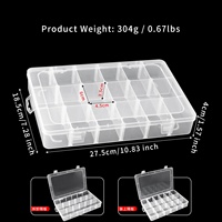 Boîte de rangement portable à 18 compartiments sans BPA, écologique, avec séparateurs amovibles, en plastique PP de qualité alimentaire avec couvercle
