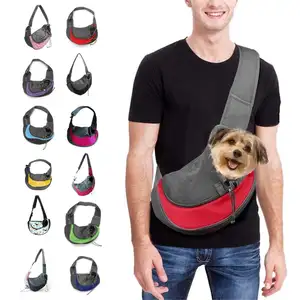Grosir pembawa anjing perjalanan dapat dicuci tas bahu tunggal dada depan tas hewan peliharaan untuk anjing kecil sedang