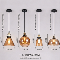 Suspension nordique vintage en verre simple, lampe décorative de style industriel pour salle à manger, magasin de vêtements, centre commercial, comptoir de bar et café