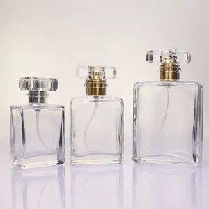 Women Luxury Custom Wholesale Empty Square 30Ml 50 Ml 100Ml Empty Perfume Glass Spray Bottles For Sale With Pump
