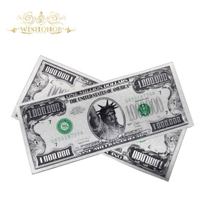 Billete de 1 Millón de Dólares Americanos en Plata, Bañado en Plata de 24k, para Colección - Product Image 1