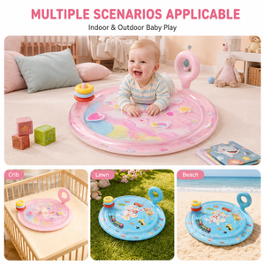 Tapis de jeu aquatique gonflable pour bébé, jouet sensoriel pour le temps sur le ventre avec anneaux flottants et miroir, tapis d'éveil en PVC pour nourrissons OEM ODM - Product Image 5
