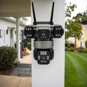 كاميرا فيديو ذكية رباعية العدسات مع خاصية تتبع الحركة البشرية بالذكاء الاصطناعي، تعمل بالطاقة الشمسية والبطارية، كاميرا لاسلكية خارجية بتقنية الجيل الرابع مع خاصية التحريك والإمالة والتكبير - Product Image 5