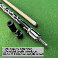Tongkat Biliar Black Dragon Pattern, Penjualan Langsung Pabrik, Mendukung Kustomisasi, 58 Inci 148cm, Kayu Maple Kanada, Ujung 13MM