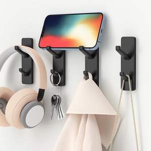 Double crochets de salle de bain en acier inoxydable, <span class=keywords><strong>porte</strong></span>-serviettes de bain, <span class=keywords><strong>porte</strong></span>-<span class=keywords><strong>manteau</strong></span>, <span class=keywords><strong>porte</strong></span>-clés, cintres, <span class=keywords><strong>sans</strong></span> perçage - Product Image 3