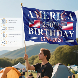 Bandera de Feliz Cumpleaños 250 Años, 1776-2026, Semicentenario, 3x5 Pies, Poliéster Resistente a la Decoloración, para Decoración del 4 de Julio - Product Image 5