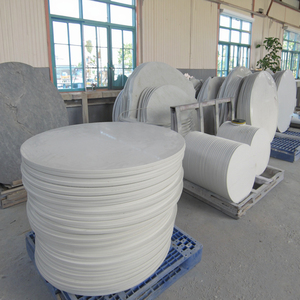 Wholesale Customized 3/4\&quot; Thick <strong>Round</strong> Bianco Carrara White <strong>Quartz</strong> <strong>Artificial</strong> <strong>Stone</strong> Coffee <strong>Table</strong> Top for Living Room - Product Image 1