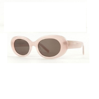 Lunettes de soleil en bio-acétate de luxe, verres CR39, monture épaisse ronde, lunettes de soleil ovales œil de chat, en acétate épais