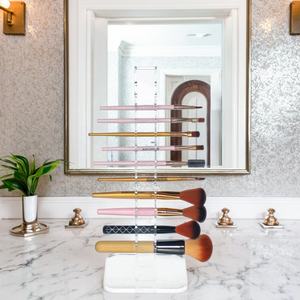 <span class=keywords><strong>Torre</strong></span> de brocha de maquillaje acrílica transparente para venta al por menor - Product Image 6