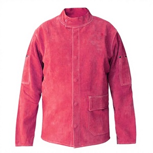 Veste de travail en cuir robuste pour soudeurs, ignifuge, résistante au feu, anti-rayonnement, résistance à la chaleur 400°C, coutures soudées - Product Image 3