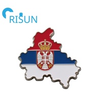 Usine serbe Belgrade voyage Souvenir broche Badge aimant métal personnalisé émail serbie carte drapeau chapeau casquette épinglette insigne emblème