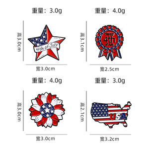 Pin de Esmalte Suave del 4 de Julio de los Estados Unidos de América para el Día de la Independencia, Recuerdo, Insignia de Metal, Pin de Solapa con <span class=keywords><strong>Mapa</strong></span> de la Bandera de las Estrellas de EE. UU. - Product Image 5