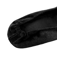 Nouveau cadeau de mariage chaussures pour invité ballerine pliable femmes noir velours Ballet pantoufles avec ruban chaussures plates pantoufles de fête