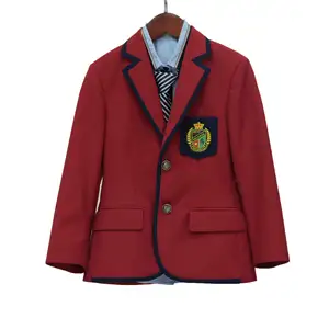 Custom High Quality Korea School Uniform Jacket Suit School Blazer For Boys and Girls School Clothes