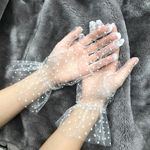 Dentelle Soleil Tacheté Robe d'équitation Courte Maille Mince Accessoires <span class=keywords><strong>de</strong></span> <span class=keywords><strong>Mariage</strong></span> Sexy Party Dance Touch Screen <span class=keywords><strong>Gants</strong></span> <span class=keywords><strong>pour</strong></span> Femmes - Product Image 1