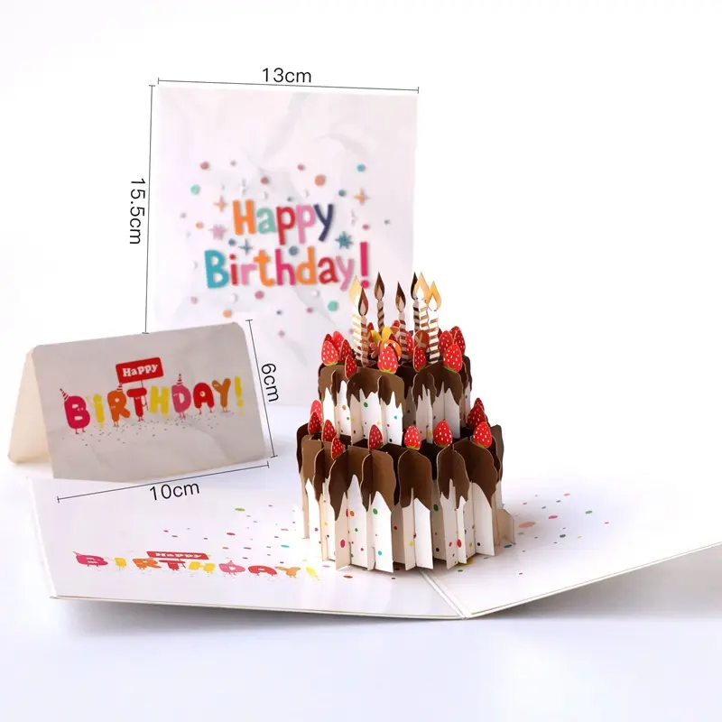 Cartolina d'auguri di compleanno per bambini con copertina rigida all'ingrosso personalizzata