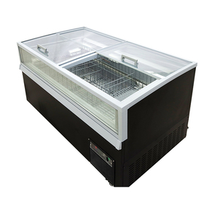 Congélateur <span class=keywords><strong>vitrine</strong></span> îlot à fenêtre compacte, type combiné, avec compresseur haute performance, pour la conservation de viande et produits alimentaires en supermarchés et boucheries - Product Image 2