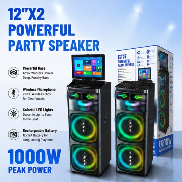 CSN-K6610 14,1 Inch Smart Touch Screen Karaoke Speaker with WiFi YouTube Bluetooth Party Speaker TWS RGB LED Lights