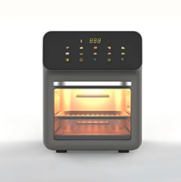 Four à Friture à Air Chaud 15L 8-en-1 avec Écran Tactile Numérique, Circulation d'Air Chaud à 360°, Température 80-200°C, Minuteur et Fenêtre, Rôtissoire Électrique pour la Cuisine Familiale