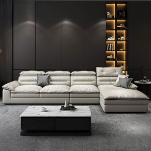 Sofá en Forma de L Moderno y Minimalista, Tapizado en Tela, Relleno de Látex Blanco, Ultra Suave y Grueso, Sofá de Tela Tecnológica de Lujo Nórdico para Sala de Estar - Product Image 2