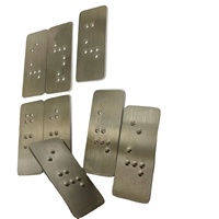 Autocollant Braille pour bouton d'ascenseur, en acier inoxydable, tactile, pour aveugles, avec signalisation de l'étage et interrupteur haut/bas