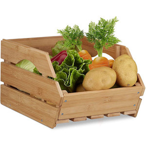 Factory customized bamboo and wood multi-layer stacked wooden fruit and vegetable box