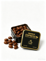Bonbons au café sans sucre en forme de grains de café, en boîte métallique de 32g, saveur Americano Espresso, fabrication usine, personnalisation du logo et marque privée