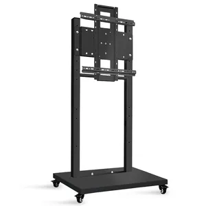 Corner Mobile TV Trolley Stand Motorized Cart 43-75 Inch Mobile Cart On Wheels Led Lcd Flat Panel Stand SC5511