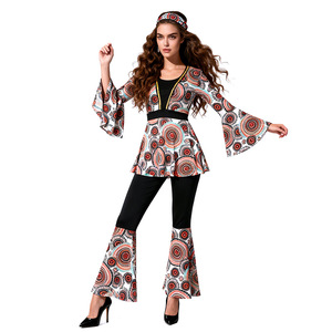 Ensemble de costumes hippies années 70 et 80, tenues rétro disco pour couples, vêtements de fête d'Halloween - Product Image 3