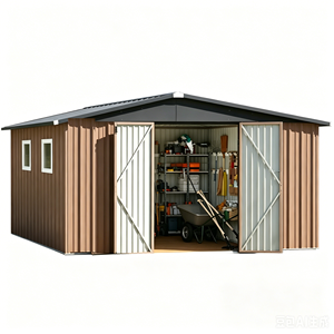 Abri <span class=keywords><strong>de</strong></span> jardin en métal galvanisé en aluminium 12*10FT le plus populaire, écologique, avec fenêtre transparente et portes latérales doubles pour le jardin - Product Image 1