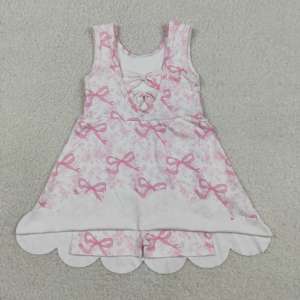 GSD2580 rts Venta al por Mayor Nuevo Vestido de Yoga para Niñas Estilo Boutique, Conjunto de Vestido Azul con Lazos y Flores Rosas para Niña, Sin Pedido Mínimo, ODM - Product Image 2