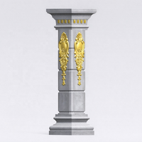 Coffrage décoratif en ABS pour pilier romain, diamètre 50 cm, motif doré de luxe en relief, moule réutilisable pour pilier de portail de villa